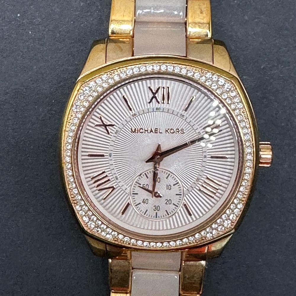 Rarely worn oversized gold and diamond Michael Kors watch